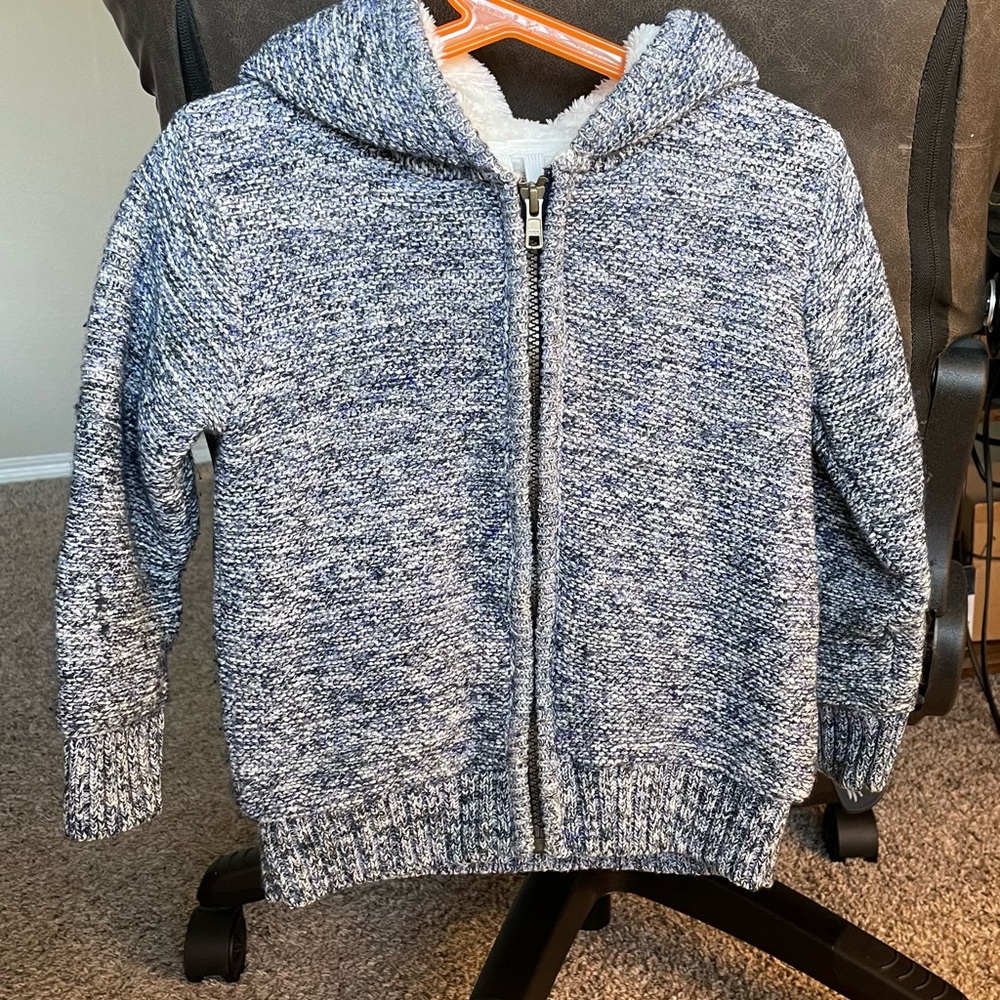 Next Blue Knit Sherpa Lined Kids Jacket
